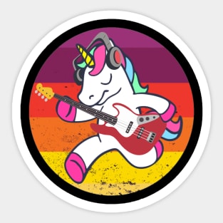 Unicorn rocker rock music guitar band Sticker